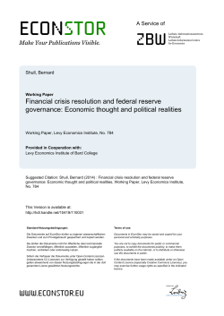 Financial Crisis Resolution and Federal Reserve