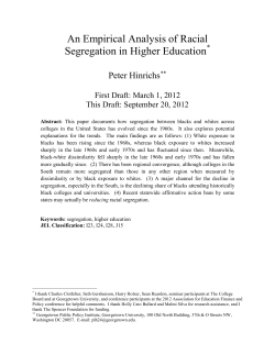 An Empirical Analysis of Racial Segregation in Higher Education