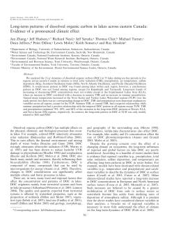 Zhang, Jan, et al. Long-term patterns of dissolved organic carbon in