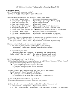 LIN 881 Study Questions: Tsujimura, Ch. 3. Phonology 2 (pp. 50