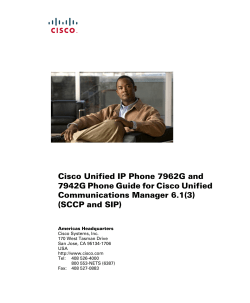 Cisco Unified IP Phone 7962G and 7942G Phone Guide and Quick