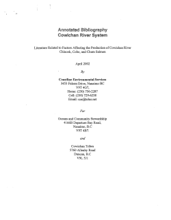 Annotated Bibliography Cowichan River System