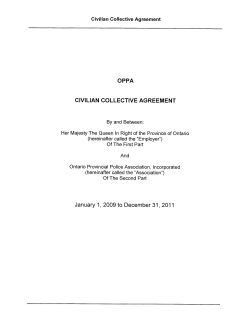 OPPA CIVILIAN COLLECTIVE AGREEMENT January 1, 2009 to
