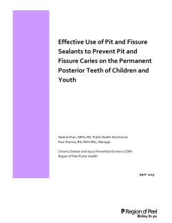 Effective Use of Pit and Fissure Sealants to Prevent