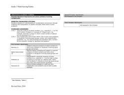 Grade 3 Math Scoring Rubric Revised June 2014