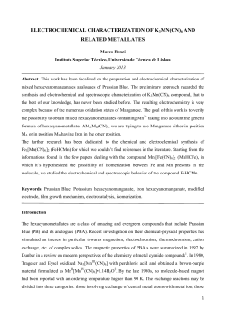 electrochemical characterization of k3mn(cn)6 and related metallates