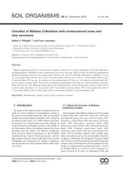 Checklist of Maltese Collembola with nomenclatural notes and new