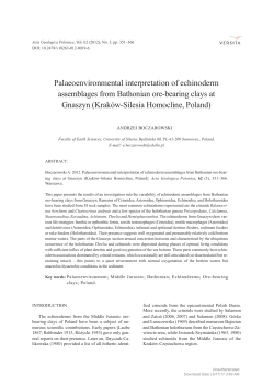 Palaeoenvironmental interpretation of echinoderm assemblages