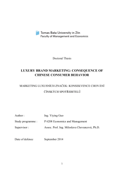 luxury brand marketing: consequence of chinese consumer