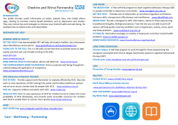 Self Help - Cheshire and Wirral Partnership NHS Foundation Trust