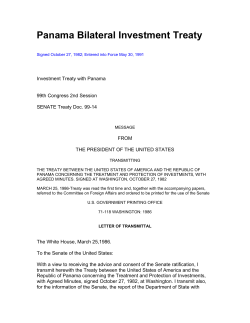 Panama Bilateral Investment Treaty