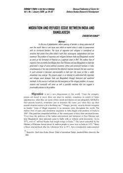 migration and refugee issue between india and