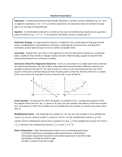 Keystone Vocab Quiz 5 Expression -‐ A mathematical phrase that