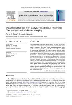 Developmental trends in everyday conditional reasoning: The
