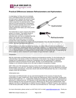 Practical Differences between Refractometers and Hydrometers