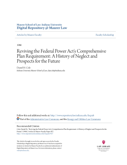 Reviving the Federal Power Act`s Comprehensive Plan Requirement