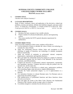 MAT141 - SCCC Ammerman Paralegal Studies Department