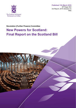 New Powers for Scotland: Final Report on the