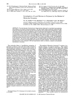 Investigation of Local Motions in Polymers by the Method of