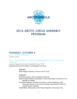 2016 ARCTIC CIRCLE ASSEMBLY PROGRAM