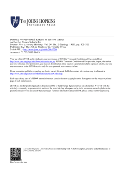 Dorothy Wordsworth`s Return to Tintern Abbey