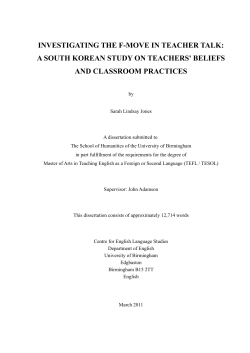 investigating the f-move in teacher talk: a south korean study on