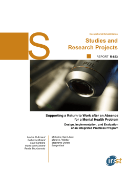 Supporting a Return to Work after an Absence for a