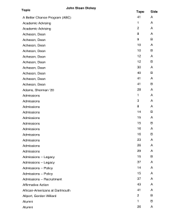 Topic Tape Side John Sloan Dickey A Better Chance Program (ABC