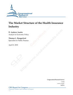 The Market Structure of the Health Insurance Industry