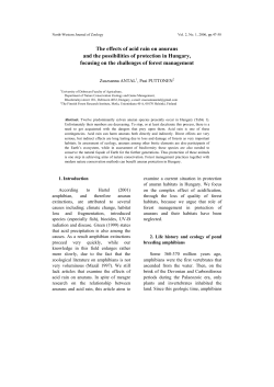 The effects of acid rain on frogs and the possibilities of protection in