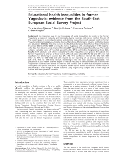 Educational health inequalities in former Yugoslavia: evidence from