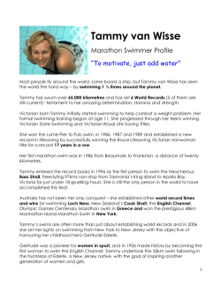 Tammy van Wisse &ndash; Marathon Swimmer