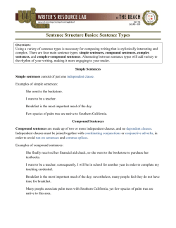 Sentence Structure Basics: Sentence Types