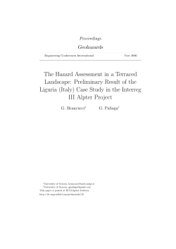 The Hazard Assessment in a Terraced Landscape