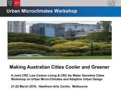 Urban Microclimates Workshop Making Australian Cities Cooler and