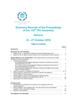 Summary records of the proceedings - Inter