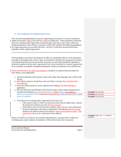 Part D: SCLS Guidelines for Registering patrons