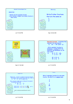 1 Write 5 other fractions that are the same as 1 2