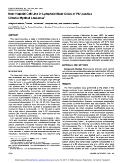 Near Haploid Cell Line in Lymphoid Blast Crisis