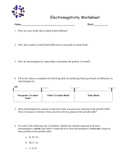 Electronegativity Worksheet
