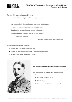 Exposure by Wilfred Owen Student worksheets