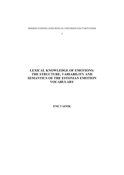 LEXICAL KNOWLEDGE OF EMOTIONS: THE STRUCTURE