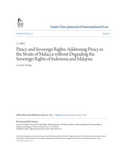 Piracy and Sovereign Rights: Addressing Piracy in the Straits of