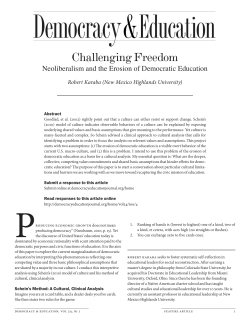 Challenging Freedom - Democracy and Education