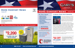 Spring Newsletter - Gary`s Heating and Air Conditioning