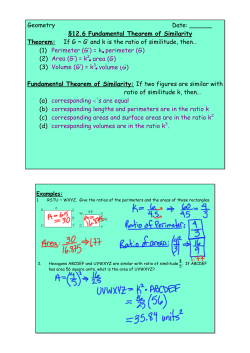Geometry Date: ______ &sect;12.6 Fundamental Theorem of Similarity