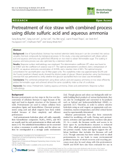 Pretreatment of rice straw with combined process using dilute