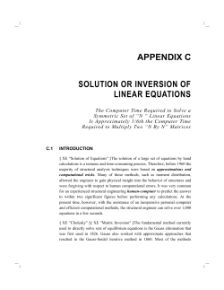 APPENDIX C SOLUTION OR INVERSION OF LINEAR EQUATIONS