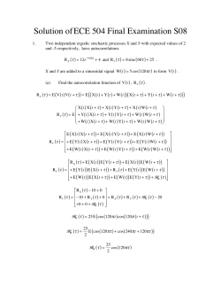 Solution ofECE 504 Final Examination S08 - UTK-EECS