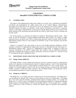 Chapter 9: MassDOT Supplemental Coding Guide for the Bridge